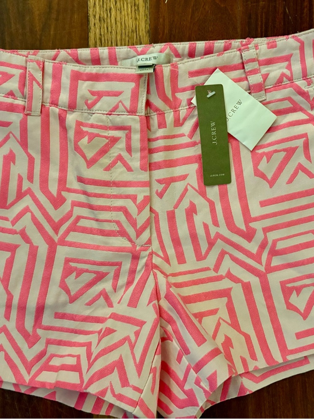 NET J. Crew Pink Geometric High-Rise Women’s Shorts Sz 2